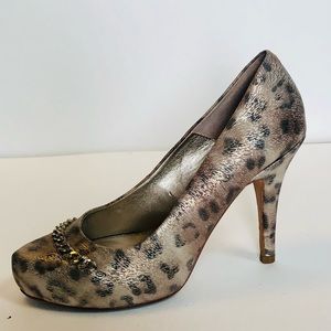 Isola Coral Tan Leopard Leather Pumps 8.5 Euro